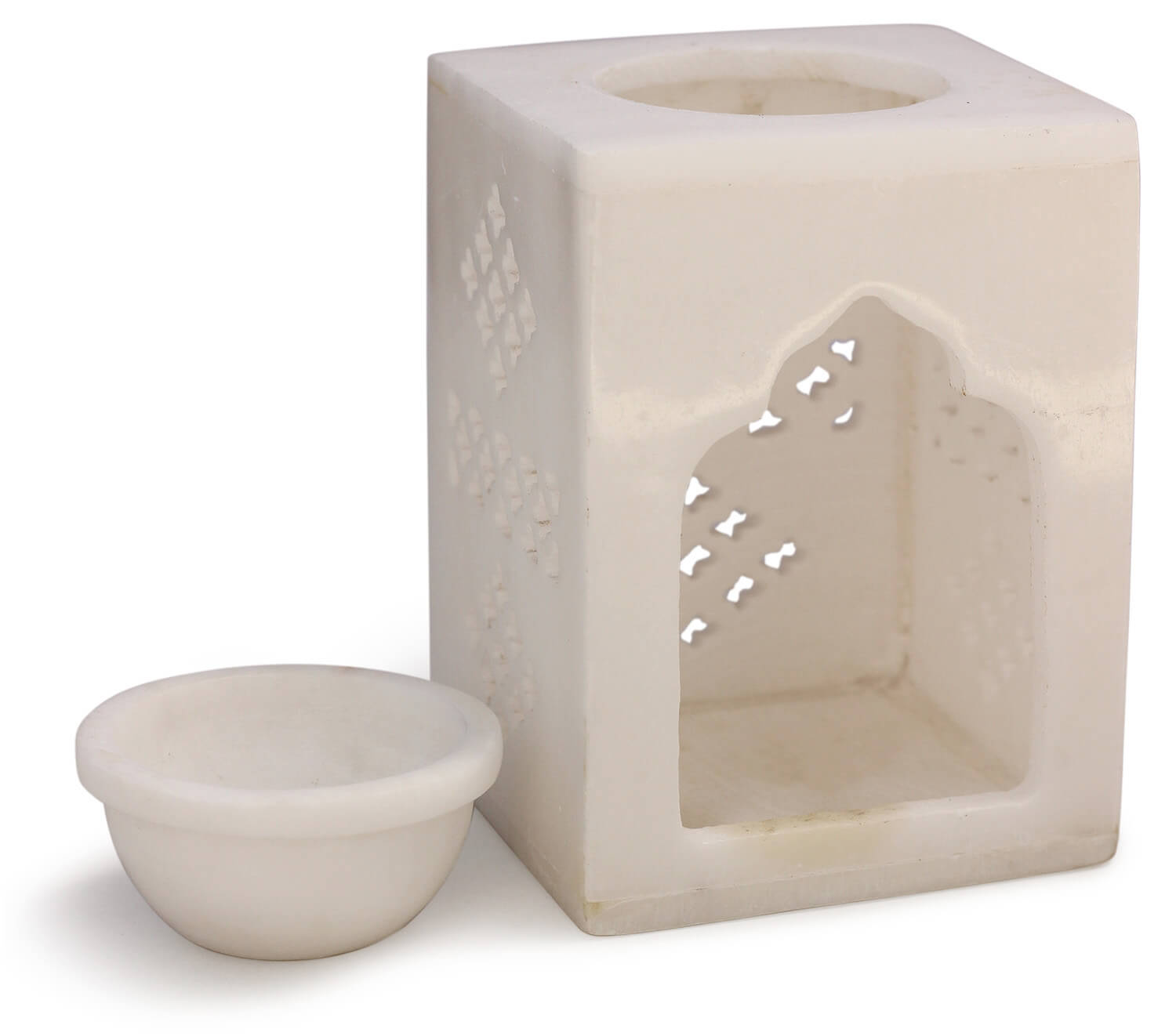 ArtistryBazaar Hand Carved Oil Diffuser Made of Soapstone Tea Light Holder for Aromatherapy - Artisan Hand Carved Soapstone 